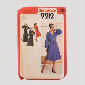 Simplicity 9212 Dress Misses Size 16 Sewing Pattern 1979 Vintage Cut Retro